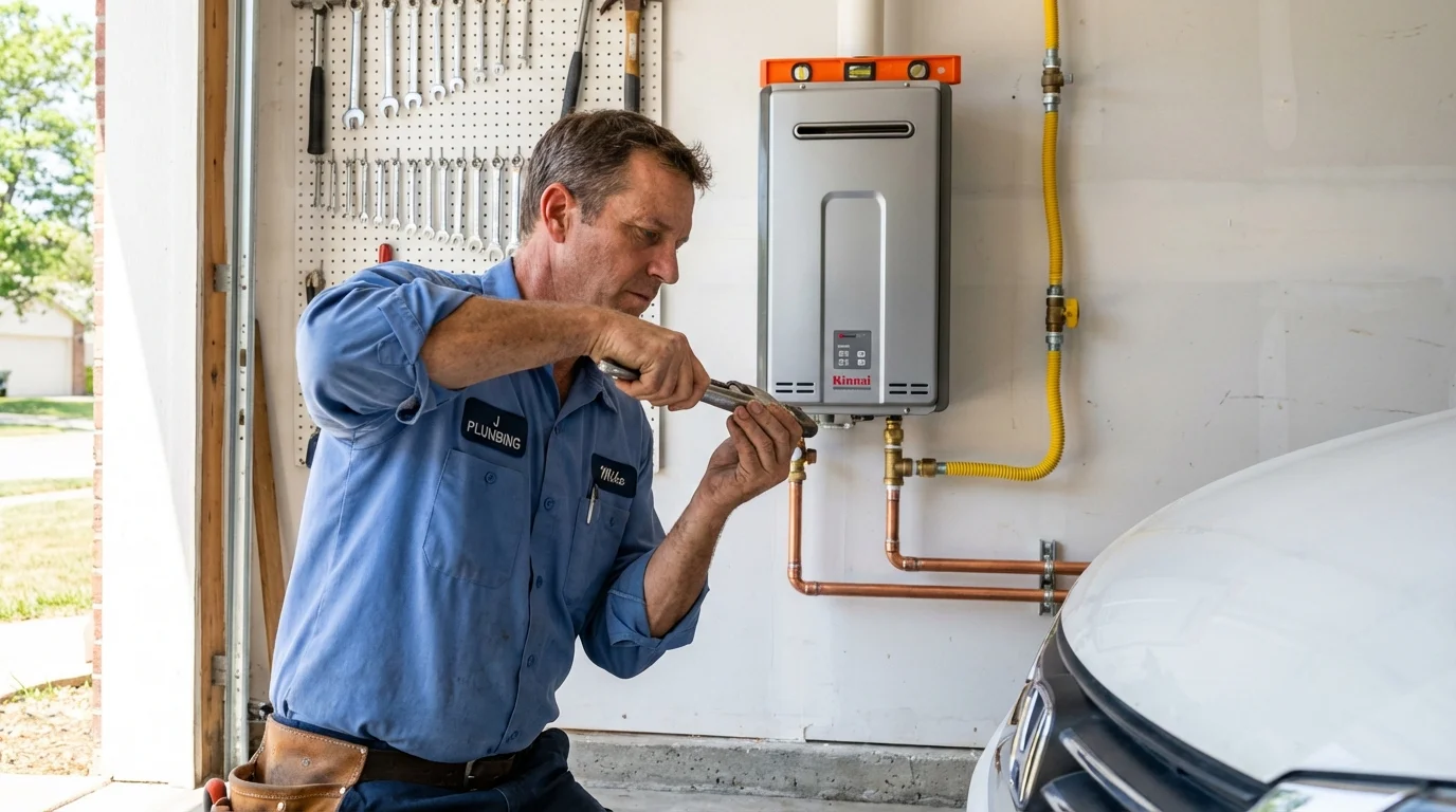 Tankless water heater installation by a Johns Plumbing LLC plumber in Jackson